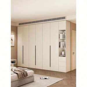 Chambre à coucher moderne Armoire en rotin et bois massif Grand meuble de chambre à coucher avec rangement multicouche - Product Image 4