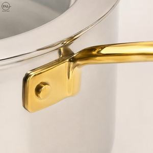 Juego de Ollas de Acero Inoxidable de 3 Piezas, Tapa de Vidrio 410, Asa de Acero Inoxidable Dorada, 18 cm, 20 cm, 22 cm, para Cocina Casera - Product Image 5
