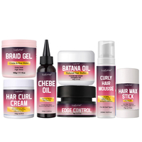 Coffret cadeau pour le soin des cheveux Chebe Butter Hair Growth Oil Batana Oil Butter Edge Control Braid Gel