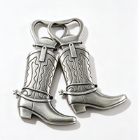 Abridor de Botellas con Forma de Bota de Vaquero Moderna Plateada, Figura de Aleación de Zinc Fundida a Presión, Decoración para el Hogar, Tema Antiguo