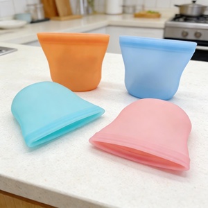 Eco Friendly Transparent Resealable Leakproof Storage Heat Resistant Silicone Snack Food Grade Customizable <b>Ziplock</b> <b>Bag</b> - Product Image 4