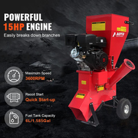 Nueva Trituradora de Leña de Gasolina de 15 HP de Alta Resistencia con Arranque Eléctrico, 4 Pulgadas (100 mm), 420 cc, con 1 Año de Garantía