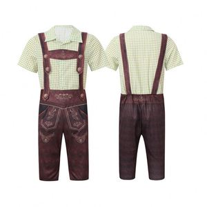 Costume Oktoberfest adulte de haute qualité <span class=keywords><strong>bavarois</strong></span> allemand hommes bière Festival Cosplay pour Halloween comprend des costumes et haut - Product Image 3