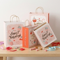Sacs en papier épais blancs mat laminés pour anniversaire, sacs fourre-tout personnalisés avec logo, poignées en ruban doré, cadeaux d'anniversaire artisanaux