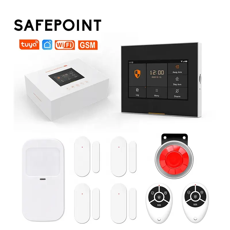 SAFEPOINT HSG002 Smart Home Tuya 2G/4G/GSM/Wifi Security Alarm DIY System Wireless App Control Anti Theft Security Alarm System