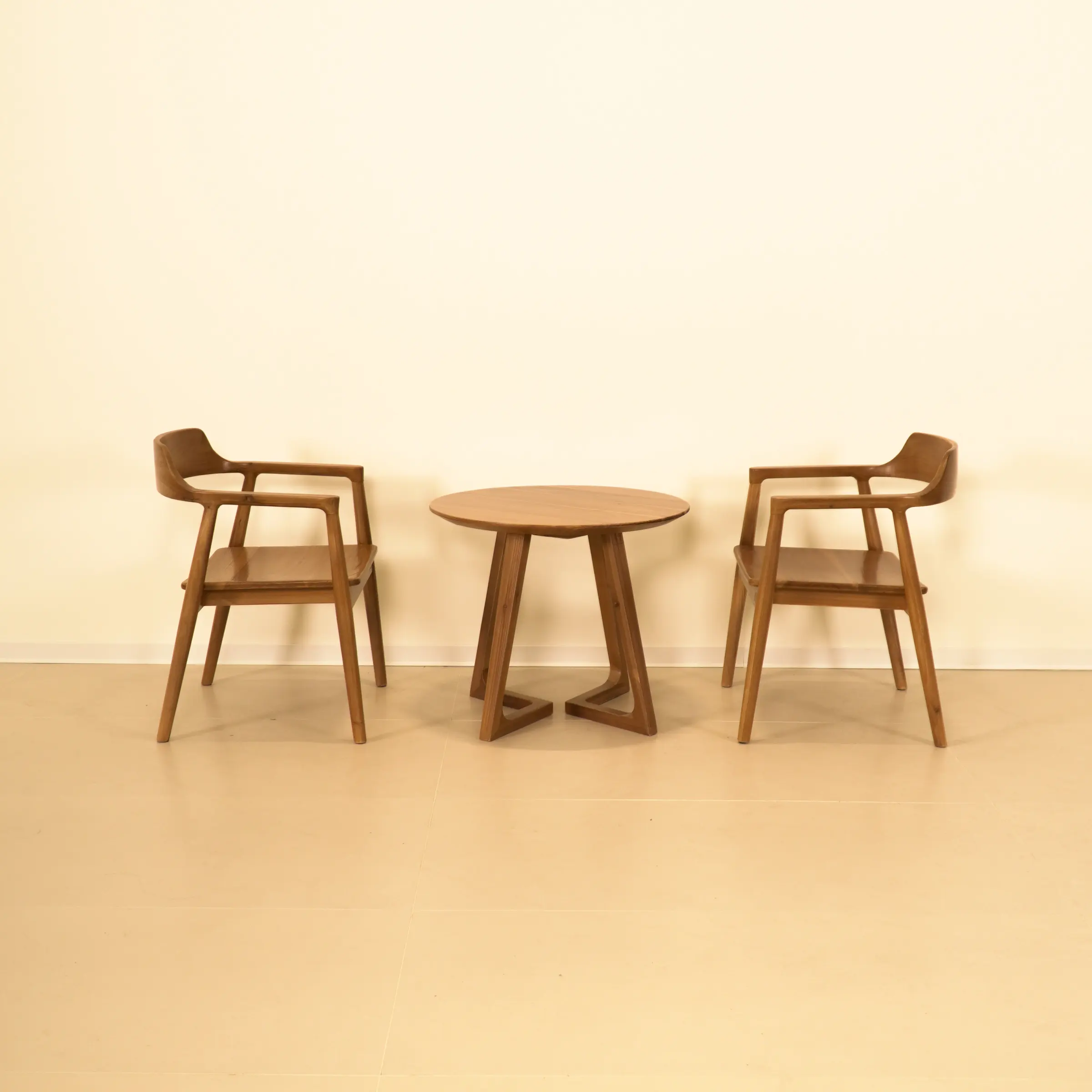 Kursi kayu padat, furnitur ruang tamu, Set meja kopi kayu bangku Modern aksen Sofa