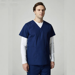 Conjunto de uniforme médico de dentista de poliéster de algodón elástico a la moda de fábrica - Product Image 1