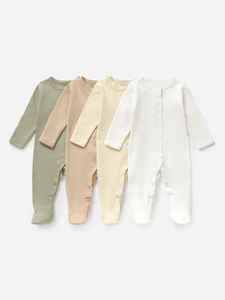 ชุดเสื้อผ้าเด็กแรกเกิดคุณภาพสูง 0-3 เดือน สำหรับเด็กผู้ชาย ผ้าฝ้ายออร์แกนิค ชุดรอมเปอร์เด็กแบบมีซิป ผ้าห่ม ชุดนอน - Product Image 5