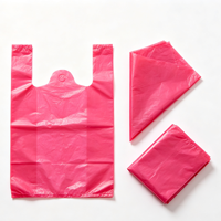 Sacs de courses en plastique HDPE imprimés rose vif, disponibles en stock, pour t-shirts