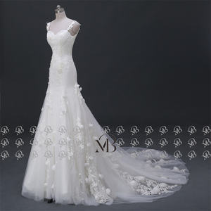 Mily mariée QW01728 3D <span class=keywords><strong>Rose</strong></span> perlé dentelle bretelles Spaghetti dos ouvert femmes sirène robes de mariée robe robes de mariée robe de mariée - Product Image 5