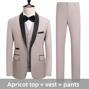 <span class=keywords><strong>Completo</strong></span> da <span class=keywords><strong>Uomo</strong></span> Elegante Estivo 2026 Shengqiu Noble per Sposo, Slim-fit, Tre Pezzi, Monopetto con Perline, Stile Business Casual - Product Image 2