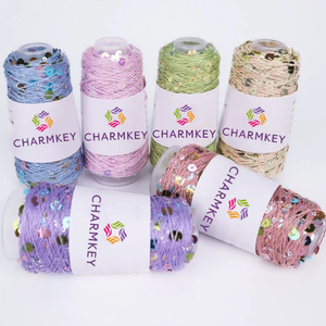 <span class=keywords><strong>Fil</strong></span> <span class=keywords><strong>de</strong></span> cône à paillettes en <span class=keywords><strong>coton</strong></span> Charmkey avec paillettes <span class=keywords><strong>de</strong></span> 3mm et 6mm pour <span class=keywords><strong>tricoter</strong></span> à la main et crochet - Product Image 2