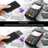 Portefeuille minimaliste vintage en aluminium avec protection RFID, design fin et court, prix d'usine
