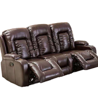 Ensemble de canapés en cuir rectangulaires contemporains, fauteuil inclinable massant 8 points, table pliante, canapé modulaire pour appartement et hôtel