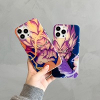 En gros Double IMD Fort TPU PC Bouton Anime Goku Végéta Carton Brillant Rouge Vert Téléphone Cas pour iPhone 16 Pro Max 14 13 15 PRO