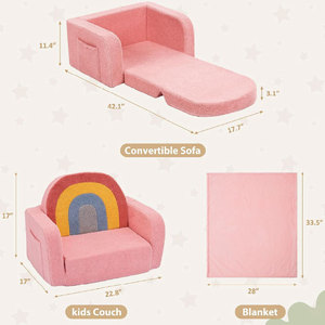 Giving Tree <b>Kids</b> <b>Sofa</b> Bed Foldable Pink 3 Tier Nap Chair For Children Age 3 And Above - Product Image 4