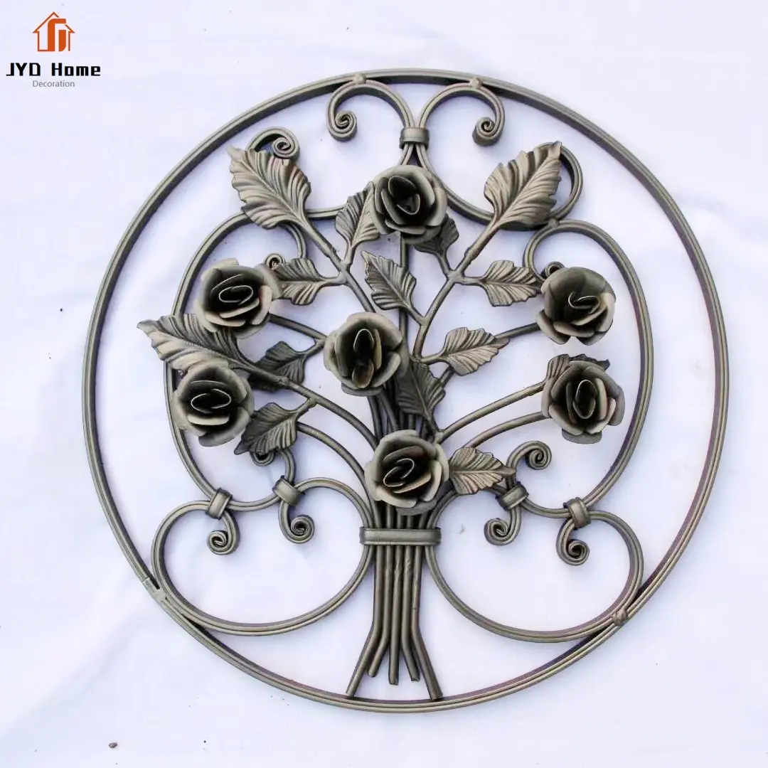 China Supplier Wrought Iron Rosettes with Grapes Design Panels for Fence Gate Window Stair Railing Decorative