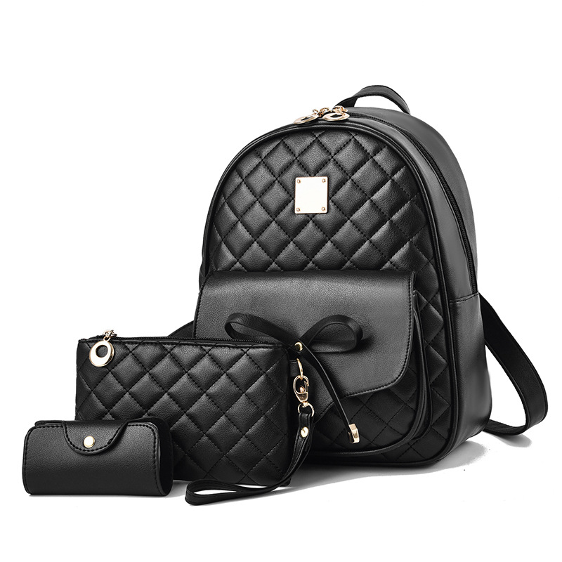 2025 High Quality 3 Piece Set School Bags Black PU Leather Backpack Set for Women| Alibaba.com 2025 High Quality 3 Piece Set School Bags Black PU Leather Backpack Set for Women| Alibaba.com