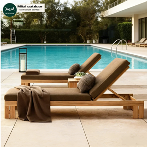 Lettino Prendisole per Hotel, Villa e Piscina, Sdraio <span class=keywords><strong>da</strong></span> Esterno in Teak, Sedie <span class=keywords><strong>da</strong></span> Spiaggia di Lusso per Resort - Product Image 1