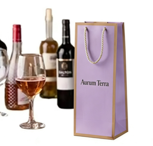 Sac à vin en carton écologique de luxe, personnalisé, réutilisable, recyclable, avec poignées en corde, pour la promotion - Product Image 1