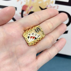 Jxx Venta al por Mayor Anillo Cuadrado Geométrico Retro Chapado en Oro de 24K, Accesorio de Moda Clásico para Hombre y Mujer, Principalmente de Latón - Product Image 6