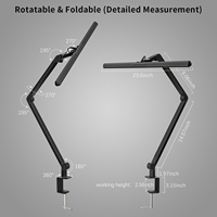 Lampe de bureau LED pour la protection des yeux, lampe de table pour enfants, lecture et étude, bras réglable, sans scintillement, faible consommation, lampe d'apprentissage