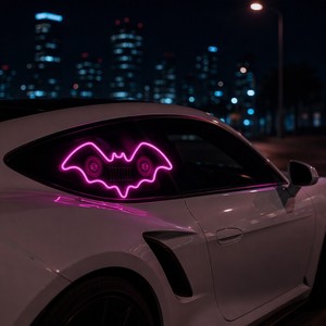 Luz de Advertencia LED Solar para Ventana de Coche con Diseño de <span class=keywords><strong>Batman</strong></span>, Inalámbrica, Decoración Ambiental para Vehículo, Luz de Seguridad - Product Image 2