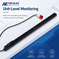 PDU vertical intelligent 380V/400V/415V 0U à 24 ports avec compteur numérique IP pour la surveillance de la tension et de la puissance, unité de distribution d'alimentation pour armoire de serveur