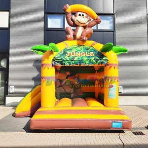 Aufblasbare dschungel-affen-hupfburg <b>inflatable</b> jungle bouncy castle slide combo commercial kids bounce <b>house</b> - Product Image 1