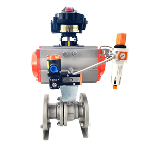 Vanne à boisseau sphérique pneumatique à bride en acier inoxydable vanne à boisseau sphérique DN15-DN200 avec contrôle de l'alimentation électrique pour les médias gazeux - Product Image 2