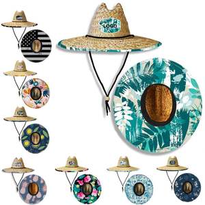 Sombreros de Paja de Verano al por Mayor, Sombreros de Paja Naturales para Salvavidas, con Parche de Logotipo Personalizado, para Surf, Safari, Viajes, Playa, Panamá - Product Image 1