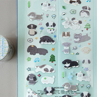1 rouleau de ruban adhésif, série chatons et chiots, autocollants décoratifs pour scrapbooking, pour animaux de compagnie, pour créer des paysages DIY