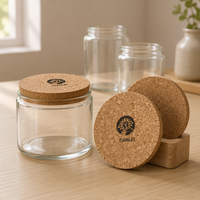 Couvercle en liège naturel sur mesure, épais, hermétique, écologique, réutilisable pour bocal en verre, conteneur de bougie, couvercle de scellage, vente en gros