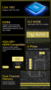 New HUANANZHI H311 VHD4 Motherboard <b>LGA</b> <b>1151</b> Support Core I3/i5/i7 6th/7th/8th/9th E3 V5 CPU DDR4 Memory 32GB Supports <b>LGA</b> - Product Image 4