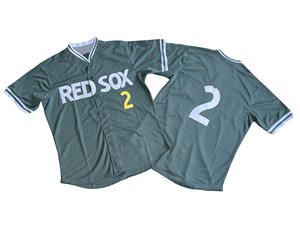 Camisetas de Béisbol Personalizadas con Logotipo Sublimado de los <span class=keywords><strong>Boston</strong></span> <span class=keywords><strong>Red</strong></span> <span class=keywords><strong>Sox</strong></span>, Cuello en V, Uniformes Masculinos con Botones, Personalizables, para Fanáticos de la Béisbol de EE. UU. - Product Image 3
