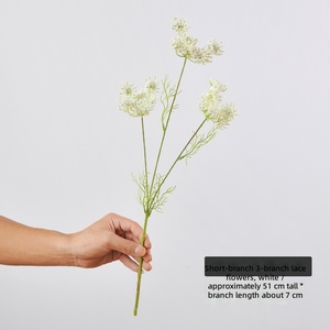 Fiori Artificiali in Schiuma a 3 Teste Stile Queen Anne's Lace per Decorazioni Floreali Nordiche per Casa, Soggiorno e Matrimoni - Vendita all'Ingrosso - Product Image 6