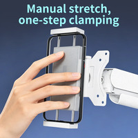 Support de tablette articulé à bras à ressort à gaz 360 degrés, compatible tablette ou téléphone, support de téléphone de bureau, support de téléphone articulé en alliage d'aluminium
