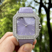Montres mécaniques de luxe personnalisées en moissanite VVS1 couleur D, testées au diamant, étanches, avec miroir saphir, pour hommes