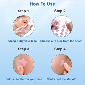 Patchs Assortis Cœur et Étoile, Autocollants Dissimulants Unisexe Doux pour la Peau, Traitement de l'Acné, Convient à Tous les Types de Peau - Product Image 6