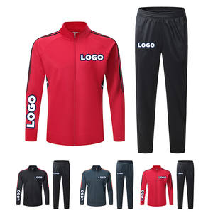<span class=keywords><strong>2023</strong></span> 2024 otoño 100 traje de entrenamiento de tela de poliéster ropa de fútbol ropa deportiva de media cremallera chaqueta de chándal de fútbol para mujer - Product Image 3