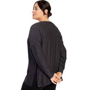 Camiseta de Manga Larga para Mujer, Cuello Redondo, Jersey Suave, Informal, Básica, para Uso Diario, Fabricante de Ropa al Por Mayor - Product Image 4