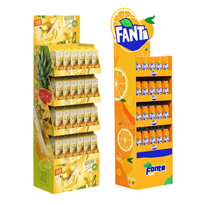 Tùy chỉnh cho <span class=keywords><strong>Pop</strong></span> sóng hiển thị các tông đứng Rack cho đồ uống có thể gập lại siêu thị sàn Giấy Giá cho rượu vang trái cây - Product Image 2