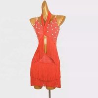 Robe de danse latine sans bretelles, taille unique, Costume de compétition professionnel, Samba Cha-Cha, en soie/coton, personnalisé Q420