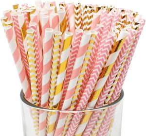 Pailles en papier 100% biodégradables, style barbier, design personnalisé, emballées - Product Image 1
