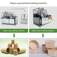 Machine à plier le papier entièrement automatique, compacte et haute vitesse, avec pompe PLC pour la production de gobelets en papier, haute productivité, faible coût