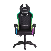 Chaise de bureau LED RGB au design moderne et de style chinois, en cuir synthétique noir, chaise gamer