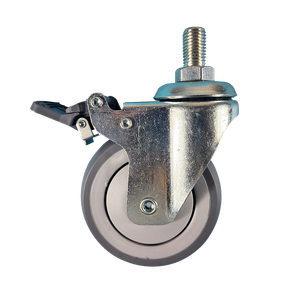 Meilleure vente 4 pouces 120 kg Tpr fourche à roulettes avec tige boulon roulette avant chariot médical roulettes <span class=keywords><strong>pour</strong></span> hôpital - Product Image 3