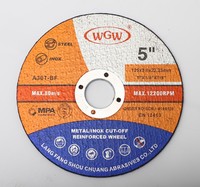 Disque abrasif en oxyde d'aluminium WGW 5 pouces, haute dureté, taux de coupe rapide, certifié ISO9001, MPA EN12413, liant résineux 3,0 mm