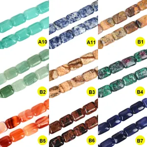 Rectangle 13 × 18ミリメートルNatural Stone Beads For Jewelry Making Diy Crystal Bracelet Necklace