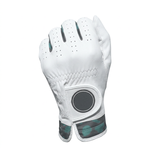 Gant de golf blanc haut de gamme, doux, à doigts entiers, unisexe, antidérapant, respirant, en cuir Cabretta, avec logo personnalisé - Product Image 2